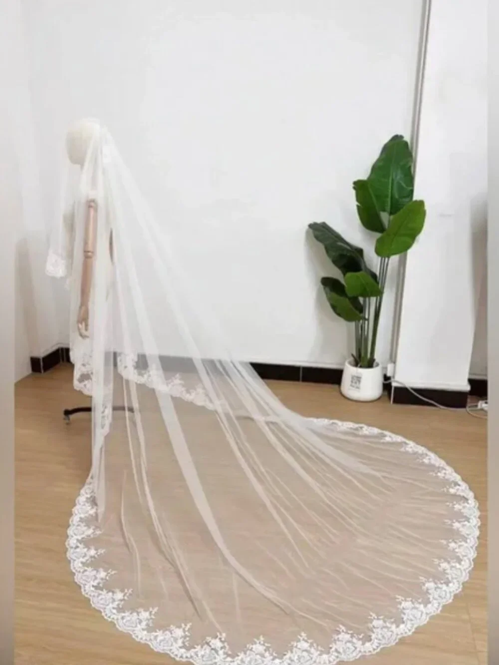 Cathedral Wedding Veil Floral Drop Lace